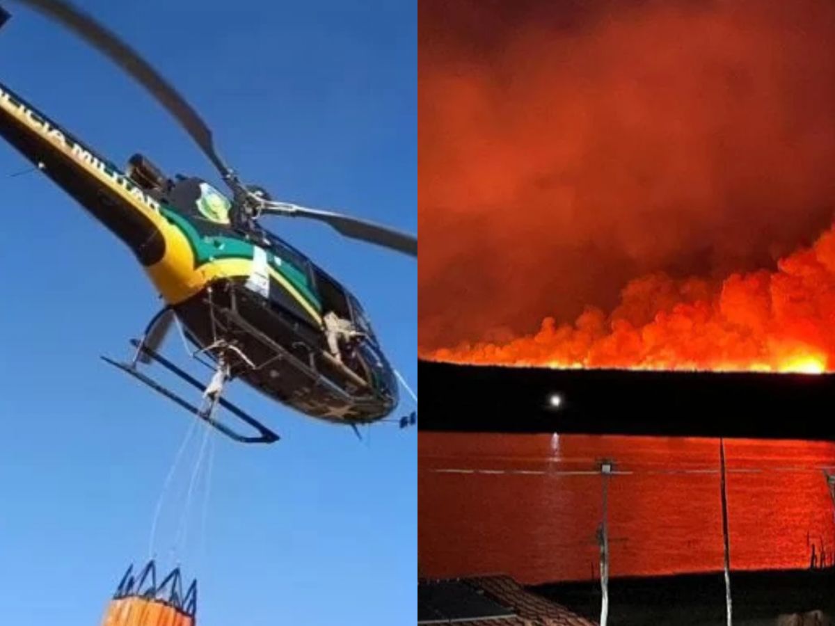 Chamas ao Vento: Helicóptero Turbulento Enfrenta Incêndio Avassalador no Sul do Piauí
